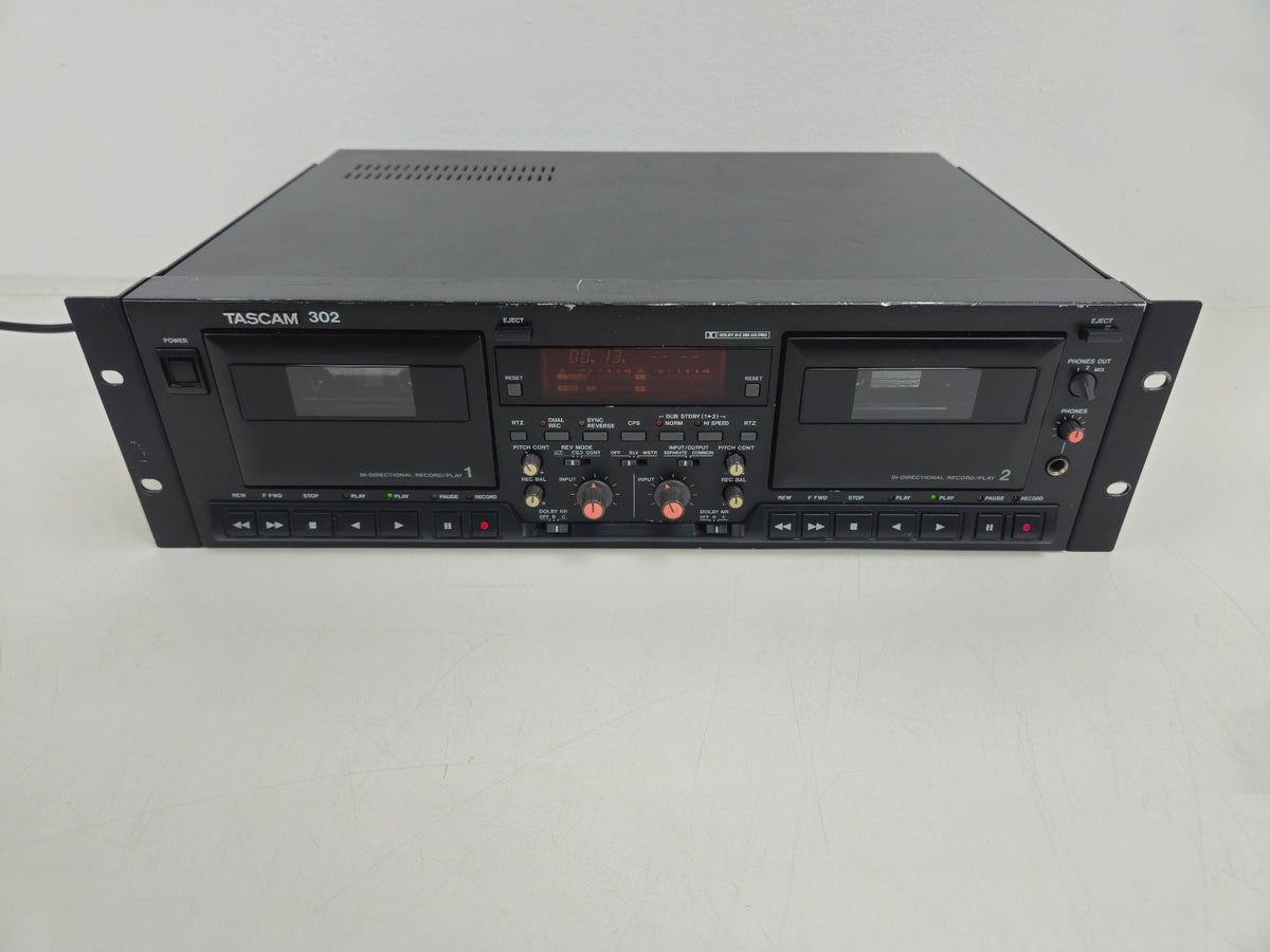 Tascam - 302 - Double Cassette Deck - New belts - 19'' fame