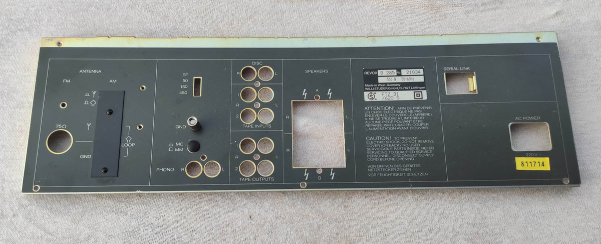 ReVox B285 rear panel used in good condition