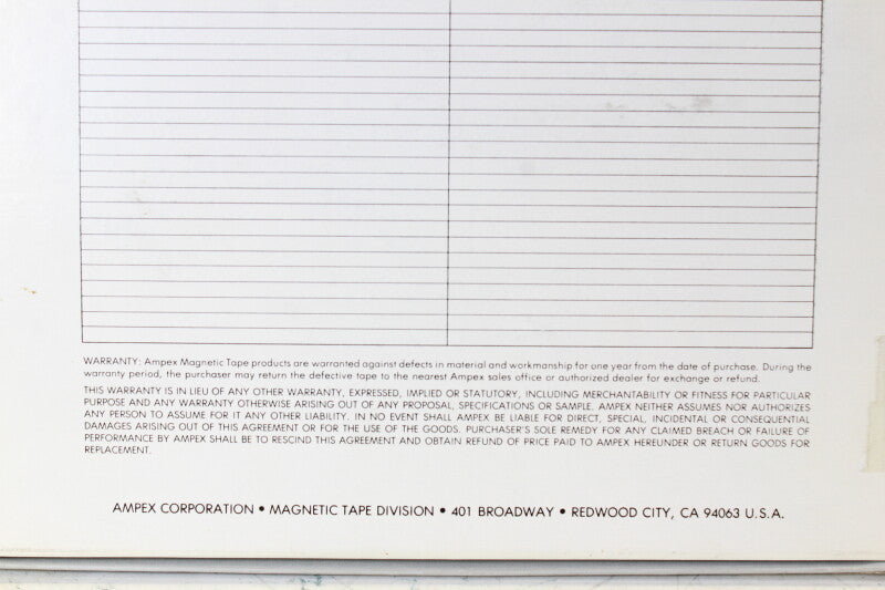 Ampex Lege Precisie Magnetische Tape Doos Onbeschreven