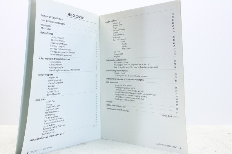 Digitech VHM 5 The Vocalist Vocal Harmony Processor Handleiding