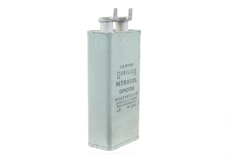 Dubilier Nitrogol Condensator 0,025 MFD ± 15% 3000 DC WKG LB B1268