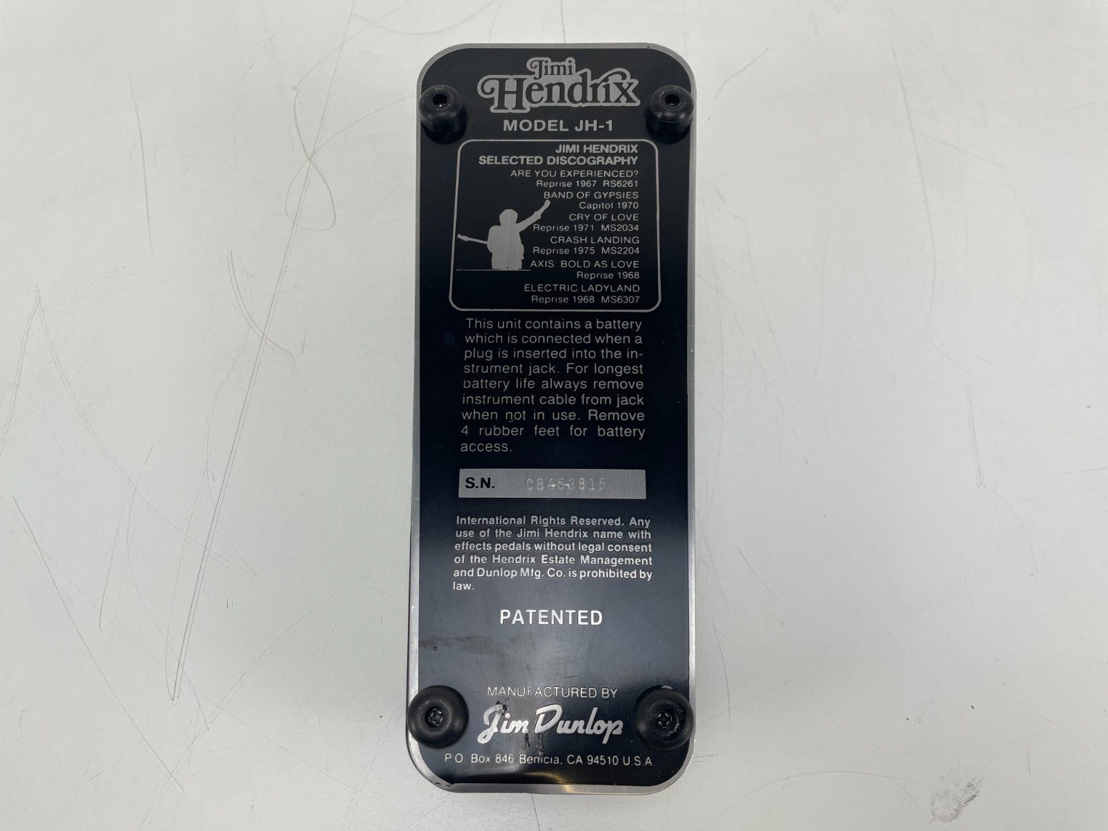 Jim Dunlop Jimi Hendrix JH-1 Wah Pedal – Vintage-Style Hendrix Tone