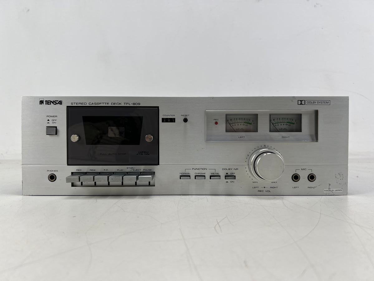 Tensai – TFL-809 – Stereo Cassette Deck – Serviced (New Belts/Cleaned)