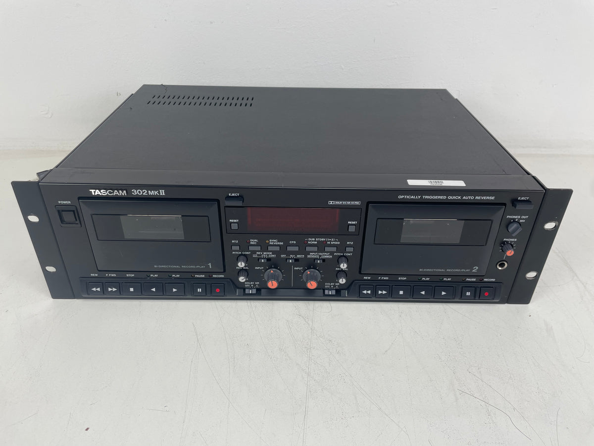 Tascam - 302 MK2 - Double Cassette Deck - 2-Head - Serviced (New Belts) - 19" Rack