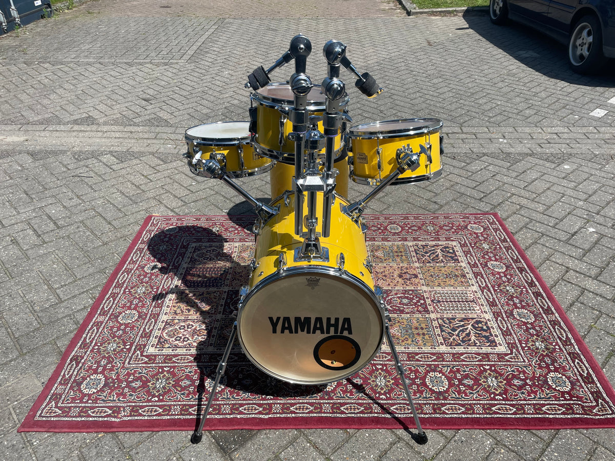 Yamaha - Hipgig MKI – Yellow Drum Kit – Vintage Rare Compact Drum Set - Inc. Cases