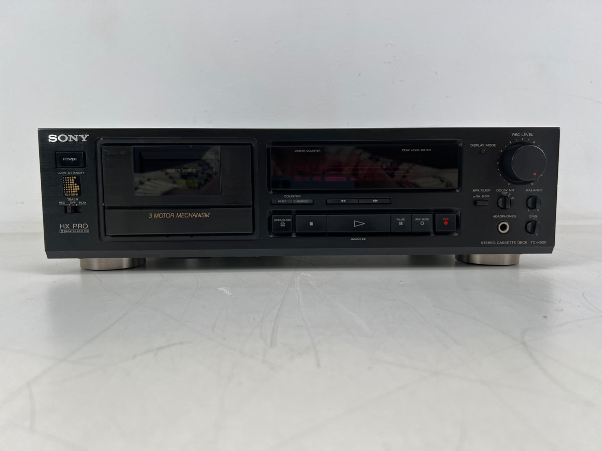Sony – TC-K520 – Stereo Cassette Deck – Serviced – New Belts & Idler Wheel