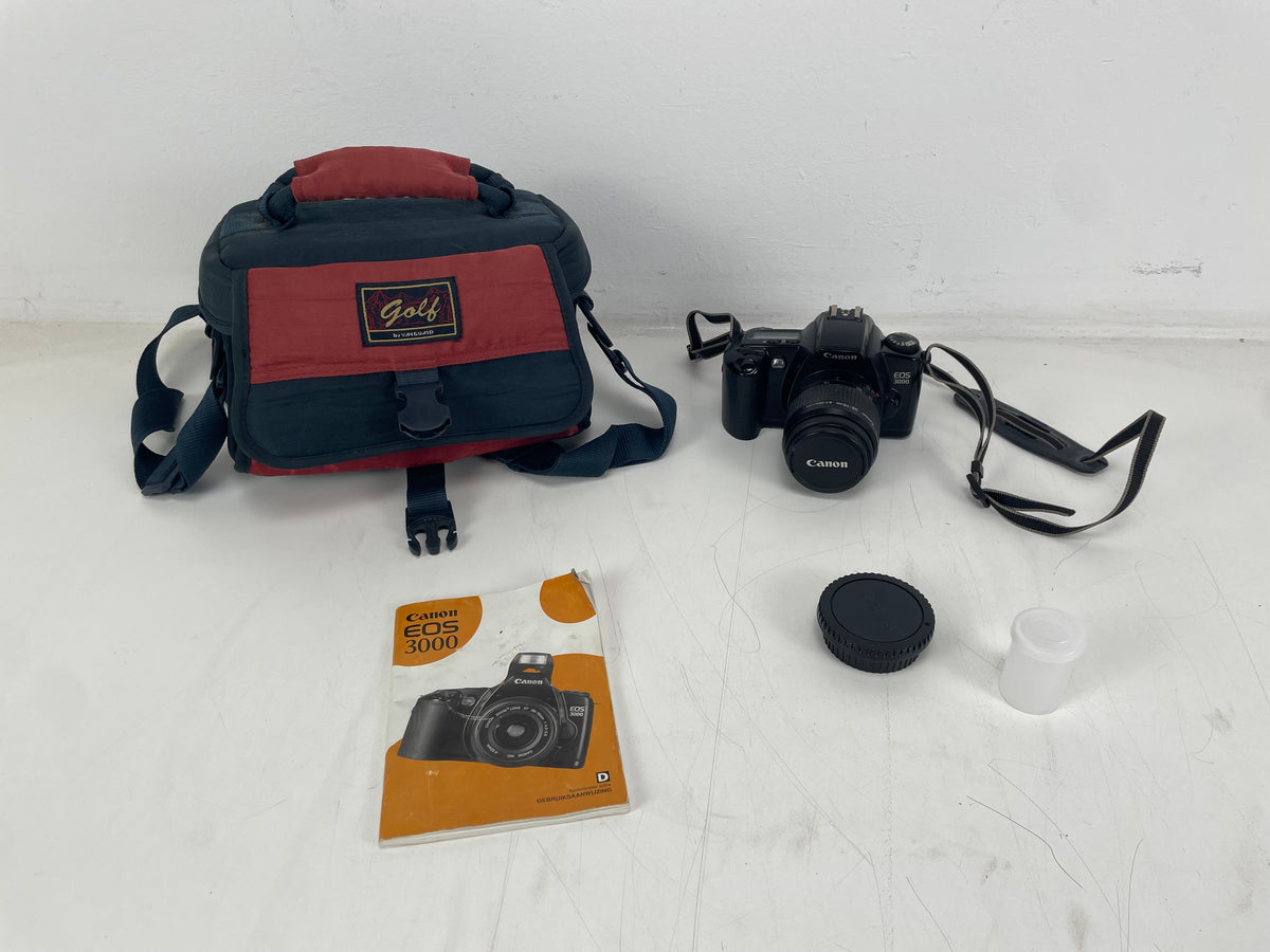 Canon EOS 3000 – Analog 35mm Film Camera – Inc. Accesoires/Manual – As Is (Untested)