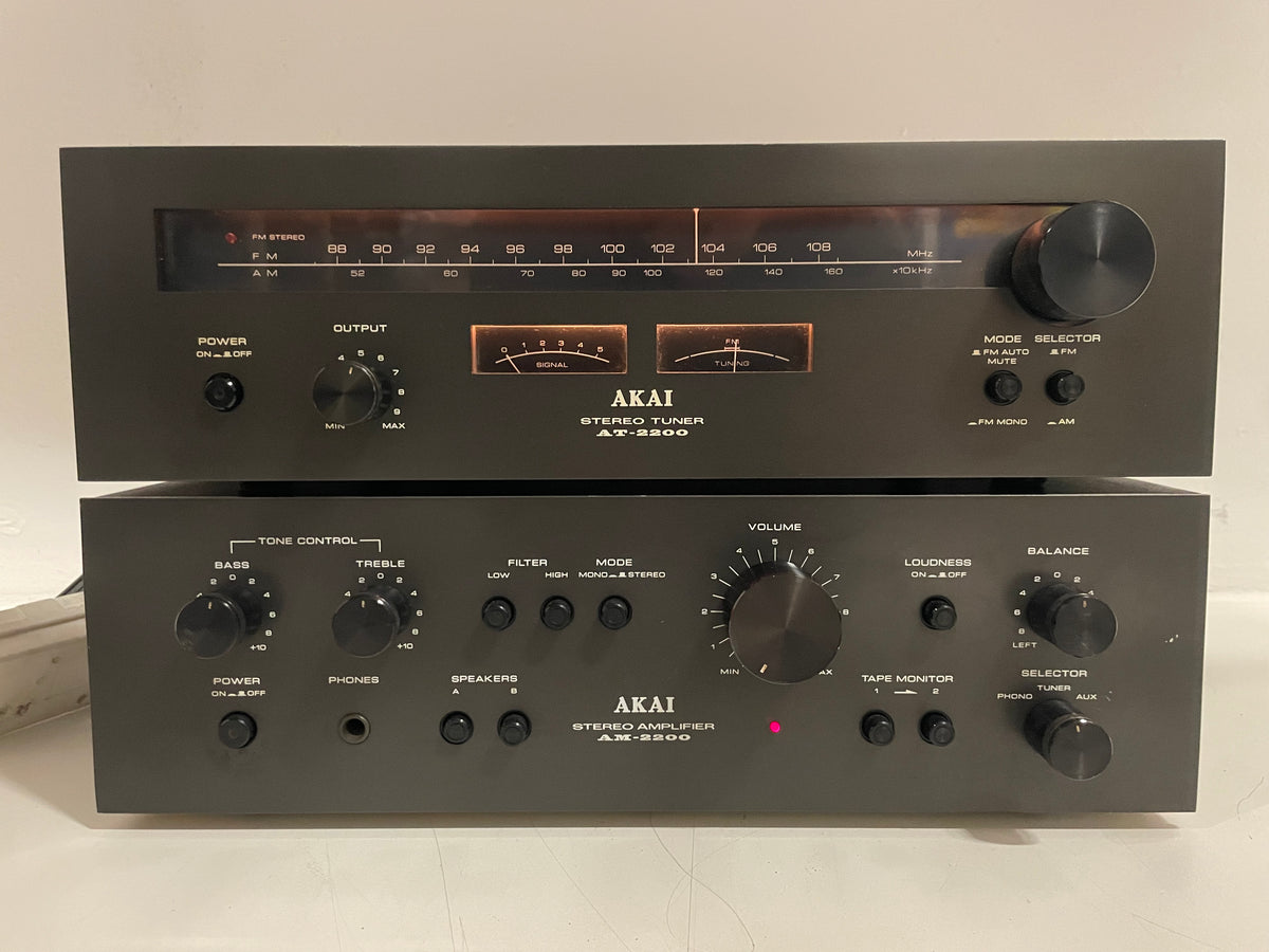 Akai - AT-2200/AM-2200 - Amplifier/Tuner Set - Serviced (Repaired/Cleaned)