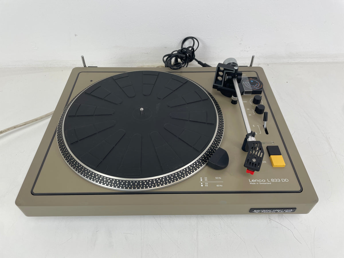 Lenco - L833D - Direct Drive Turntable - Lenco Stylus - Broken Dustcover/Strobe