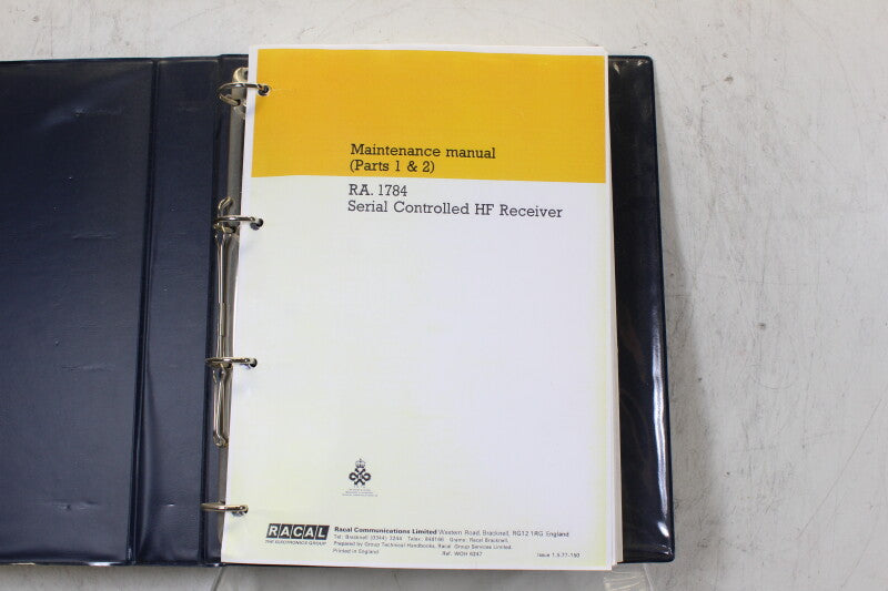 Racal RA 1784 Onderhoudshandleiding Deel 1 en 2
