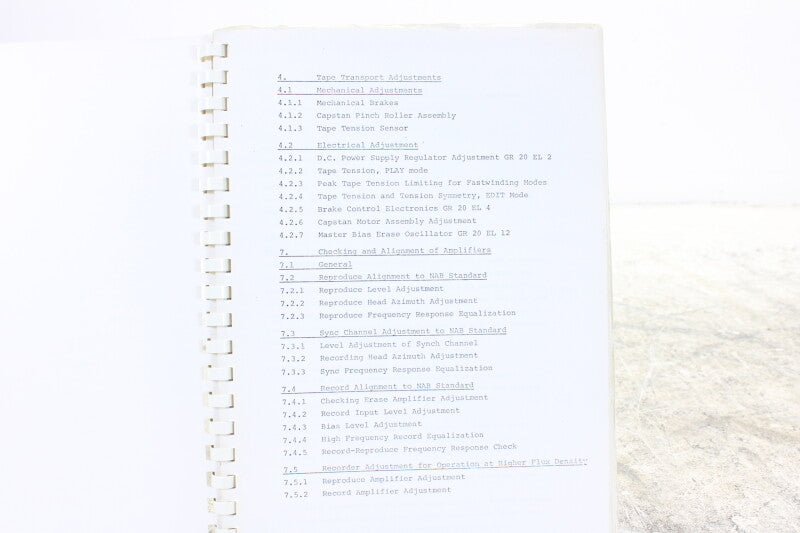 Studer A80 VU servicemanual hoofdstuk 4&7 (nr.1)