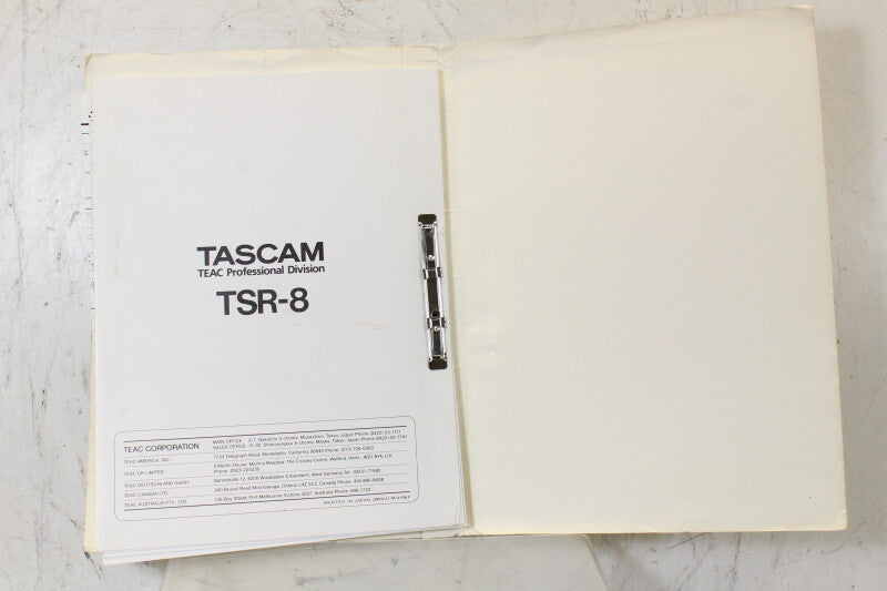 Tascam TSR-8 Bedienings- en onderhoudshandleiding