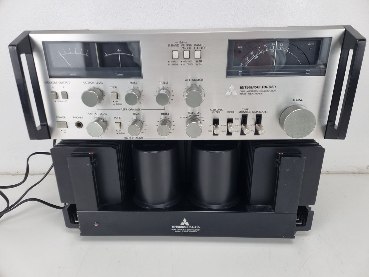Mitsubishi DA-C20 Tuner Preamplifier - DA-A10 Stereo Power Amplifier - Serviced set
