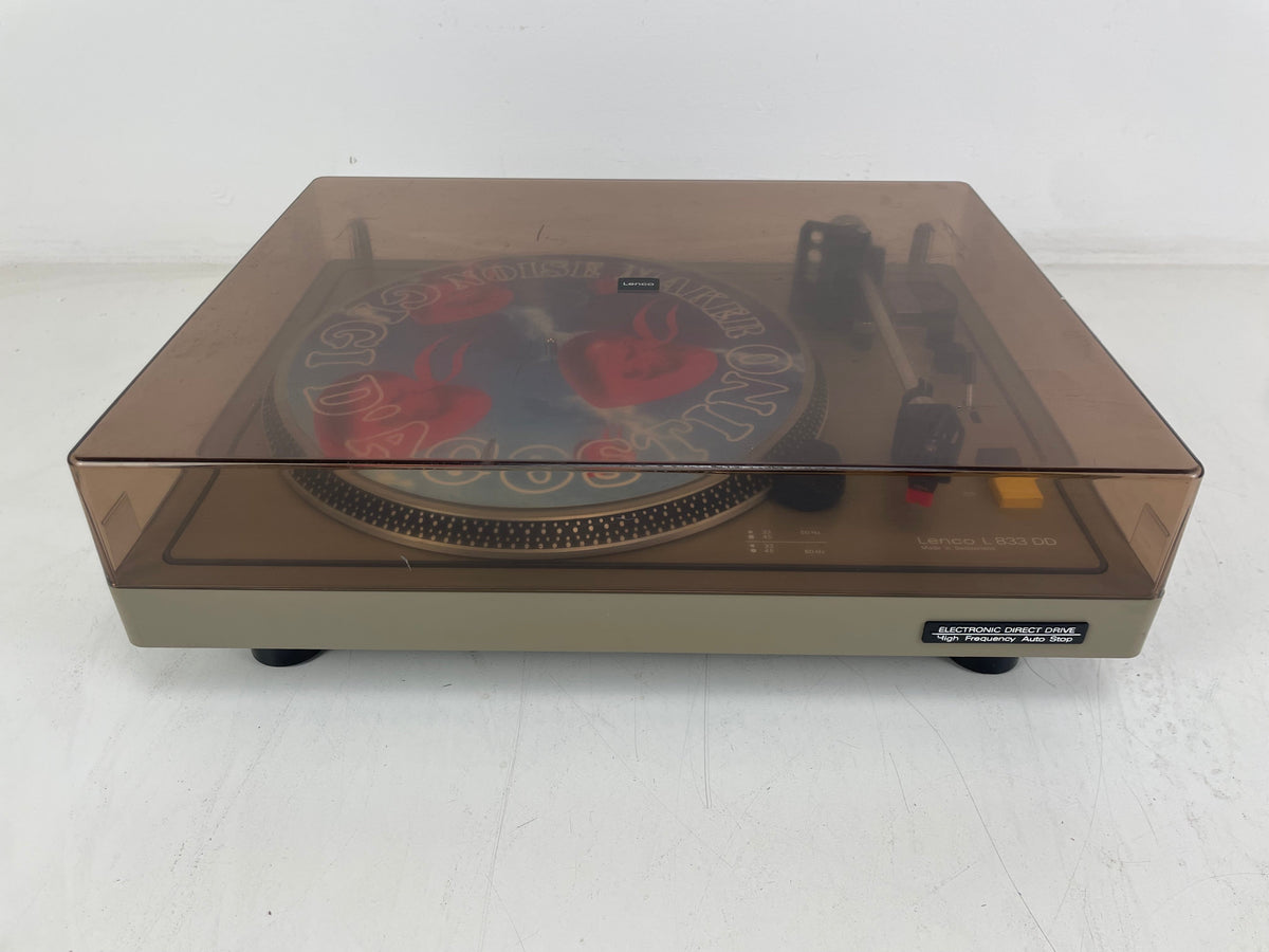 Lenco - L833D - Direct Drive Turntable - Lenco Stylus - Broken Dustcover/Strobe