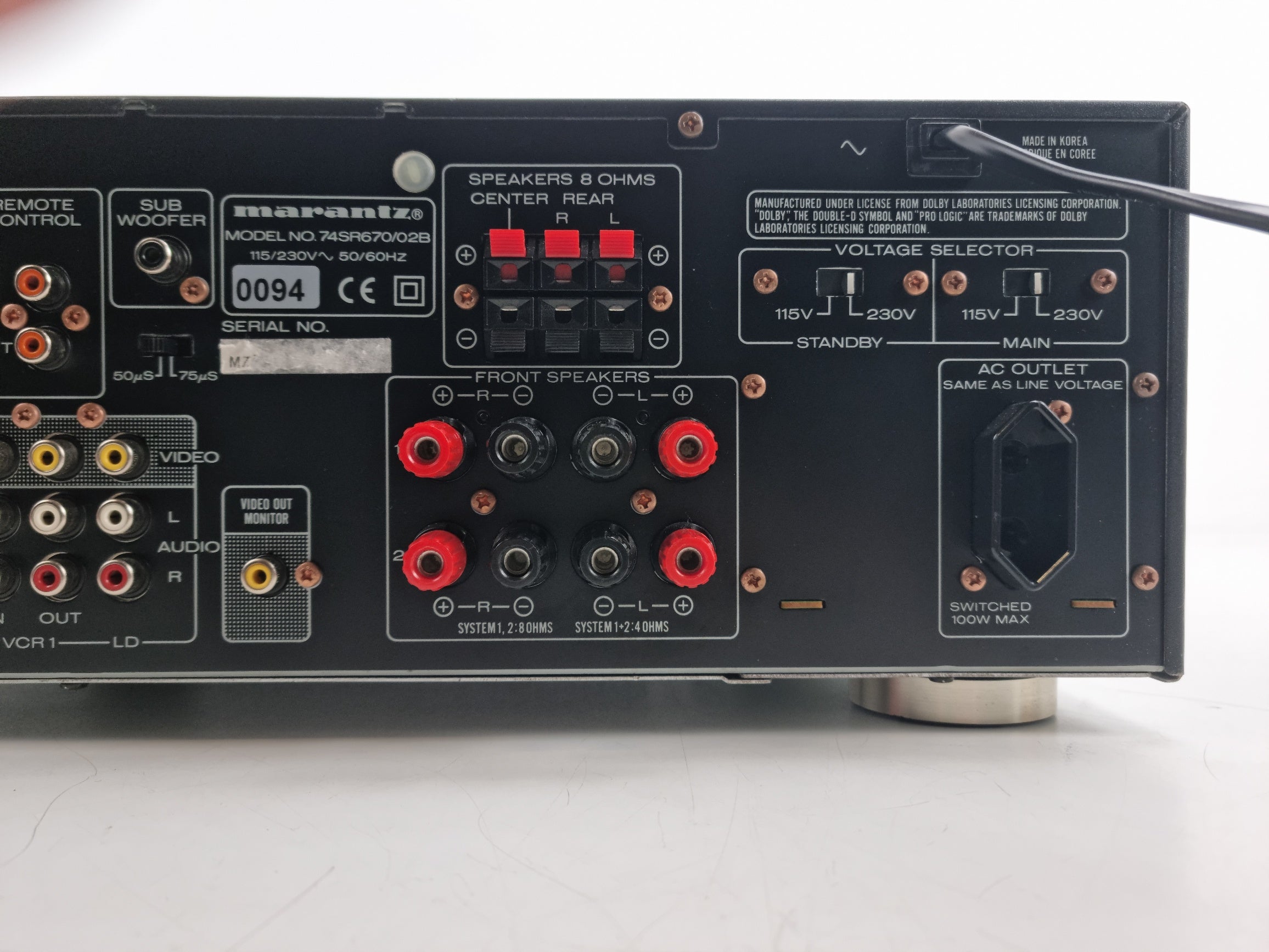Marantz - SR670 Audio Video Surround Receiver