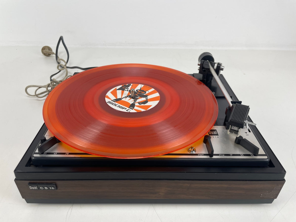 Dual 1214 turntable in  CS16 plinth - with dust cover - Shure SM75 D Cartridge