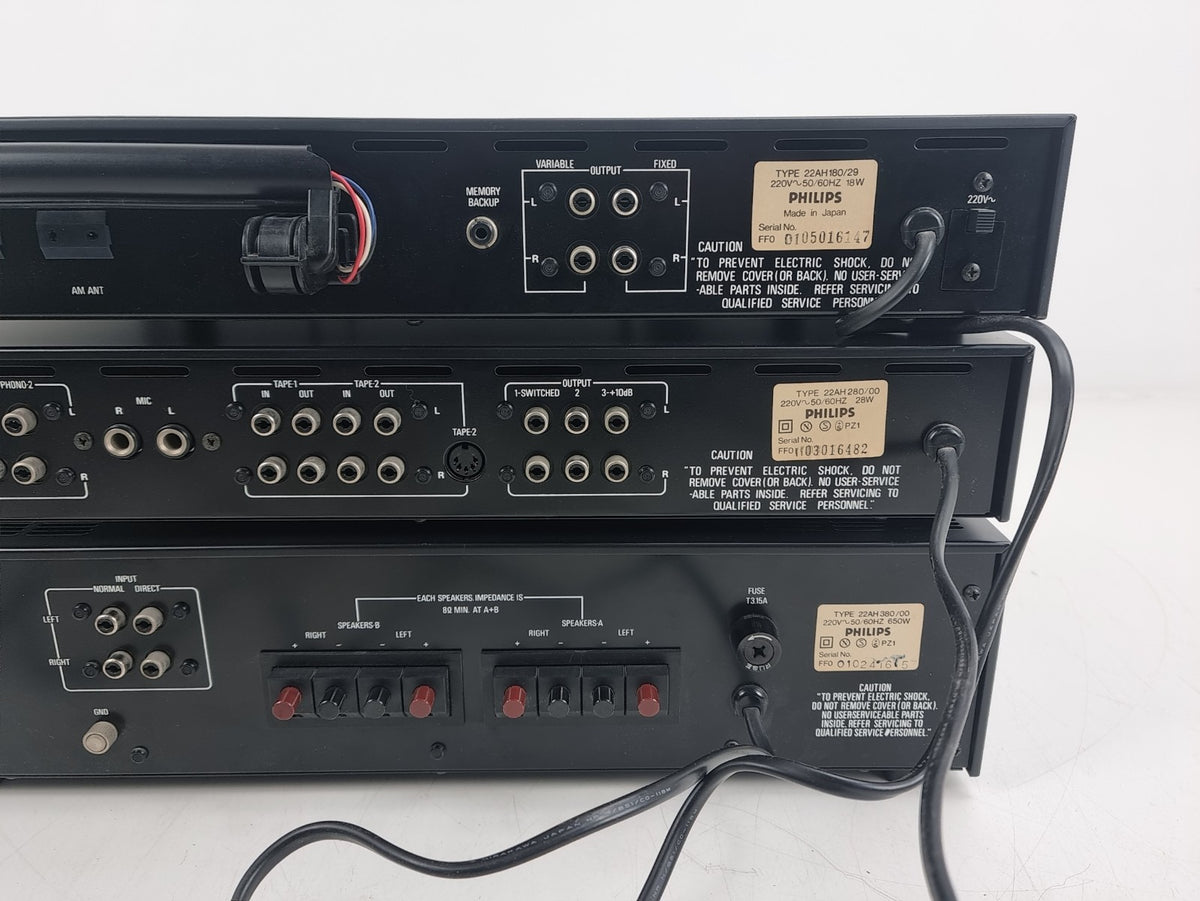 Philips (Zwarte Tulp) 22AH380 Stereo versterker - 22AH180 Tuner - 22AH280 Voorversterker - In Doos