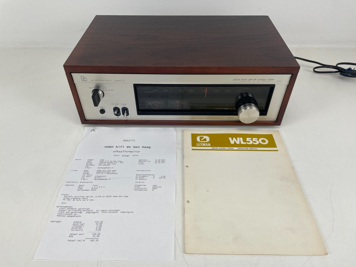 Luxman WL-550 Tuner – Onderhouden – Amerikaanse stekker / 220V – Met handleiding
