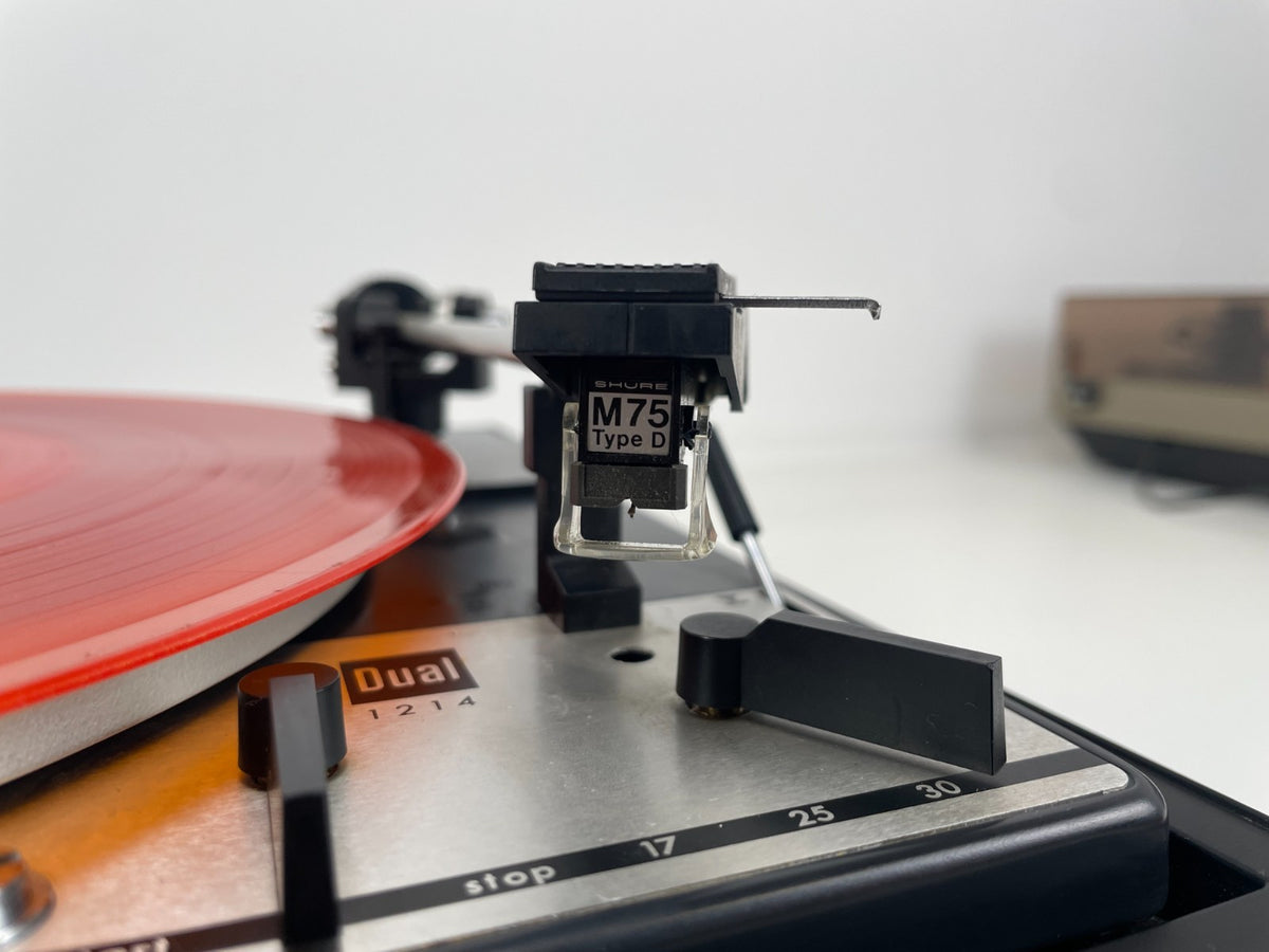 Dual 1214 turntable in  CS16 plinth - with dust cover - Shure SM75 D Cartridge