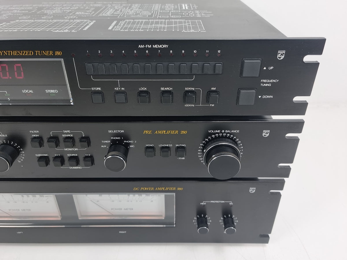 Philips (Zwarte Tulp) 22AH380 Stereo versterker - 22AH180 Tuner - 22AH280 Voorversterker - In Doos