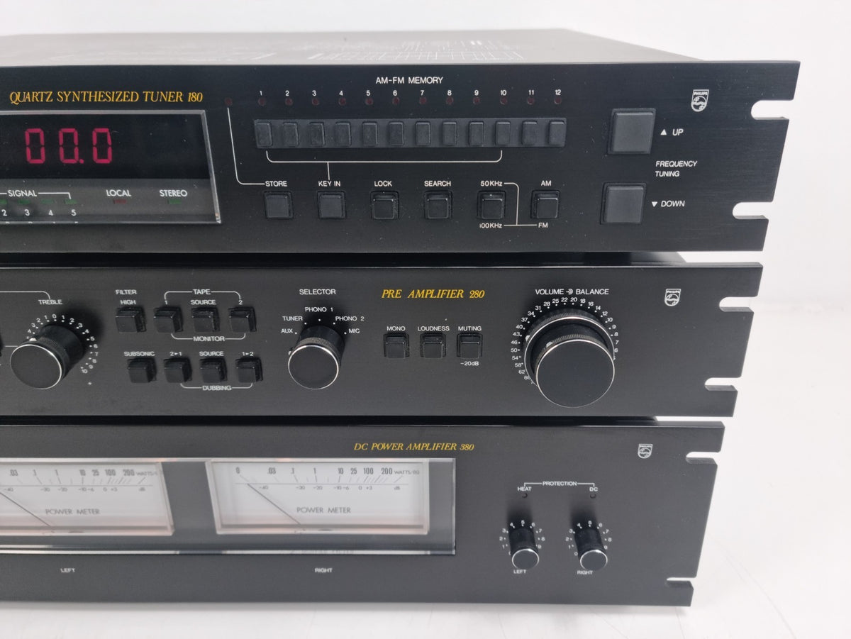 Philips (Zwarte Tulp) 22AH380 Stereo versterker - 22AH180 Tuner - 22AH280 Voorversterker - In Doos