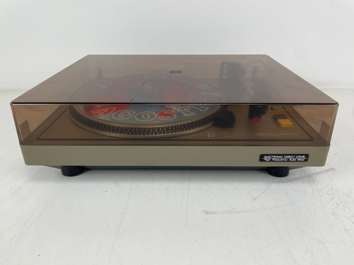 Lenco - L833D - Direct Drive Turntable - Lenco Stylus - Broken Dustcover/Strobe