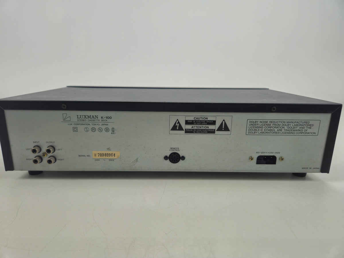 Luxman - K100 - Stereo Cassette Deck - Serviced (New Belts)