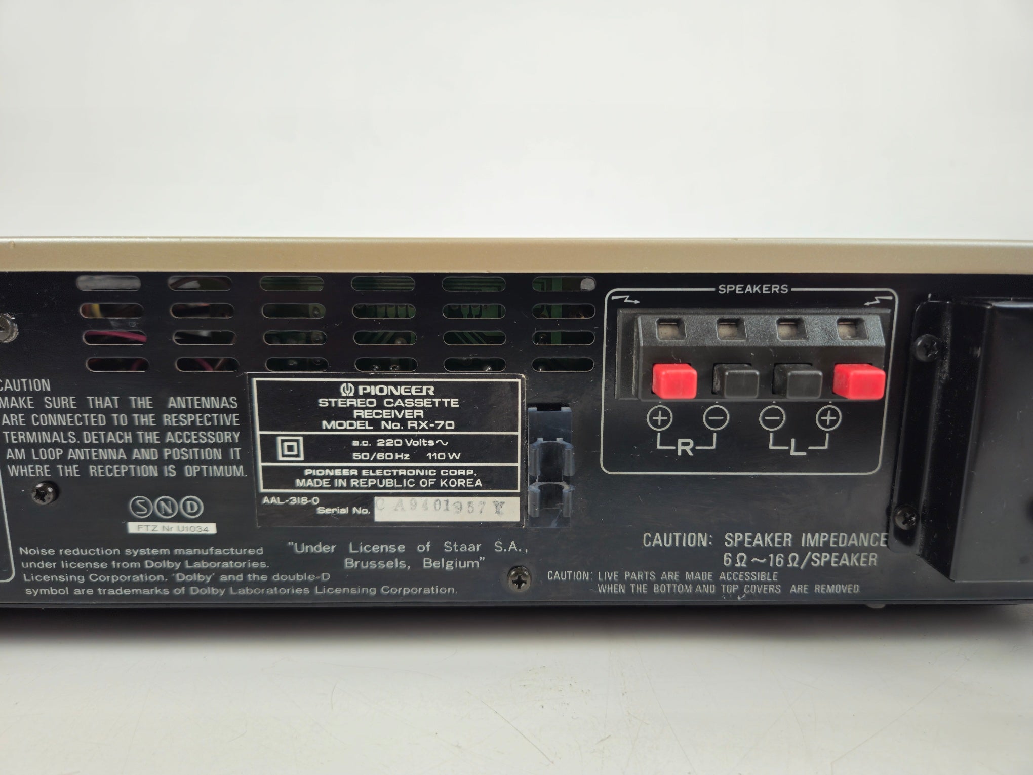 Pioneer - RX-70 - Stereocassette-ontvanger - Nieuwe snaren