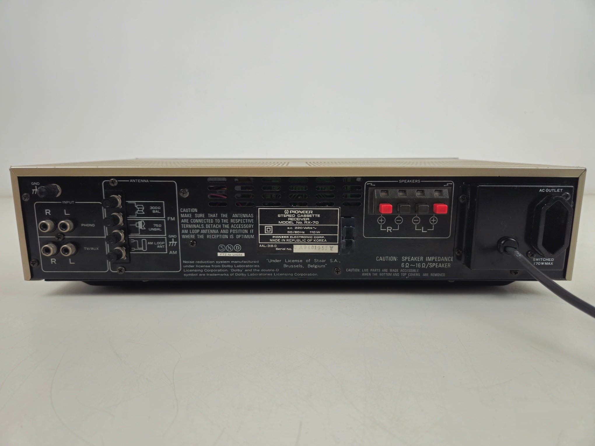 Pioneer - RX-70 - Stereocassette-ontvanger - Nieuwe snaren