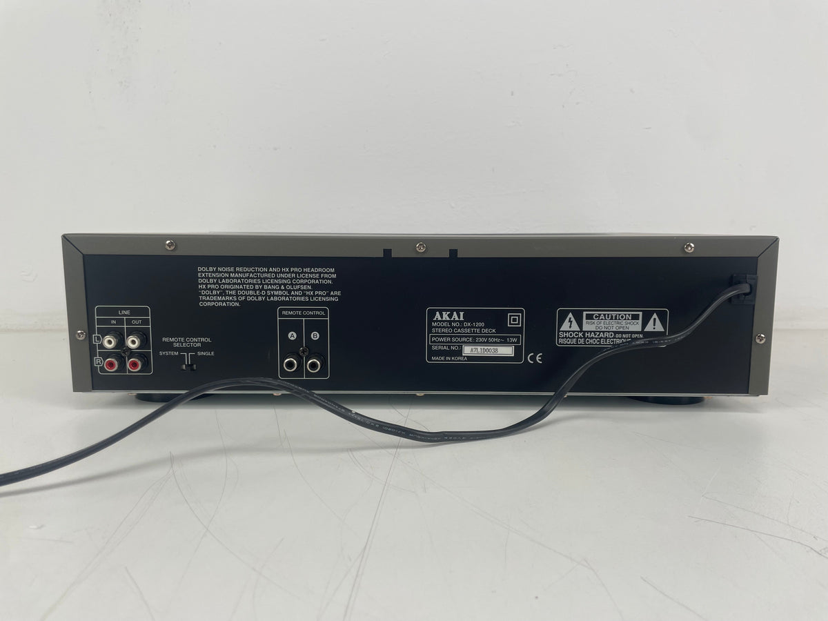 Akai - DX1200s - Cassettedeck - Incl. Handleiding/Originele Doos/Afstandsbediening - Als Nieuw