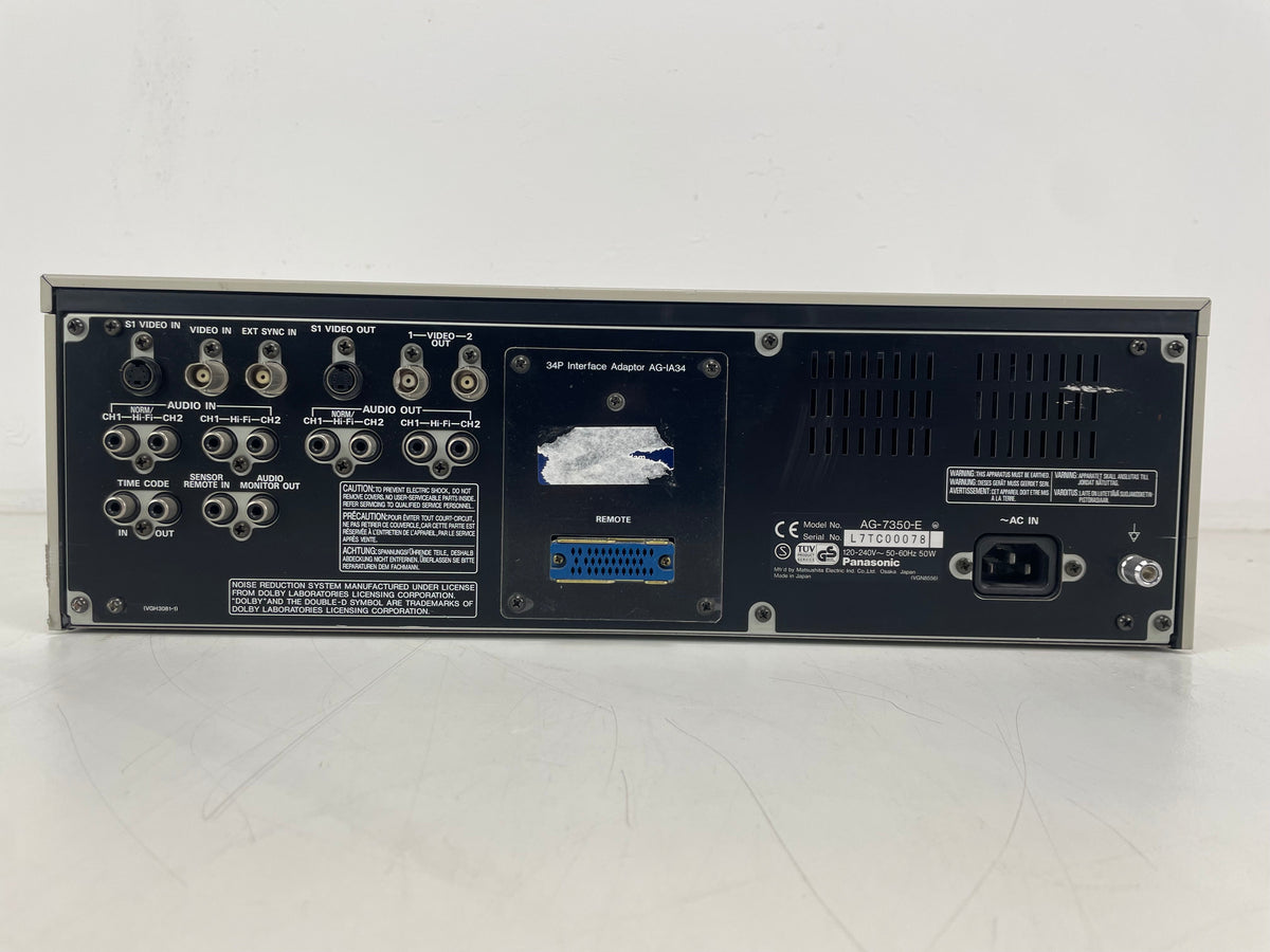 Panasonic - AG-7350 - SVHS - Video Cassette Recorder  - Fully Serviced