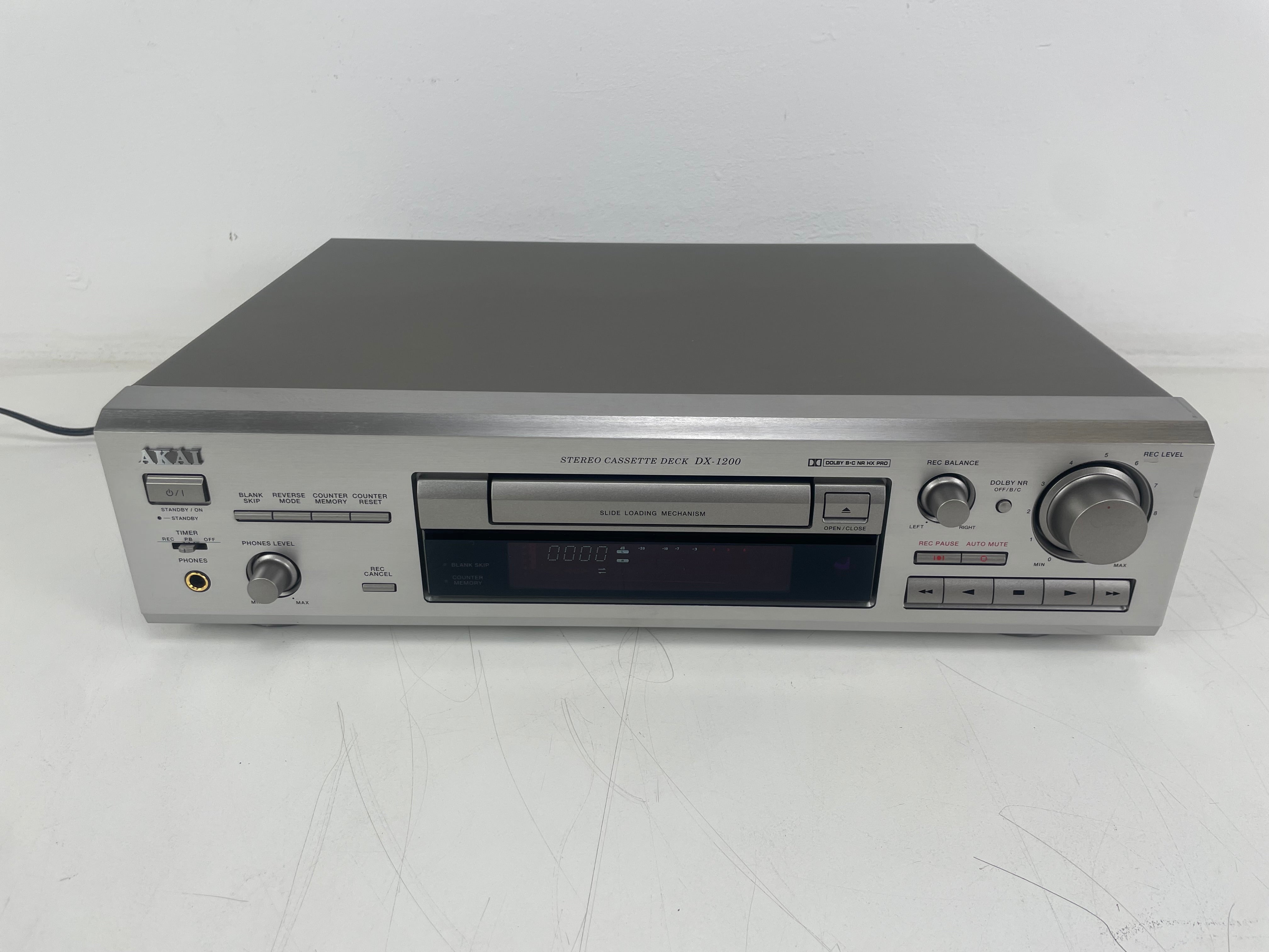 Akai - DX1200s - Cassettedeck - Incl. Handleiding/Originele Doos/Afstandsbediening - Als Nieuw