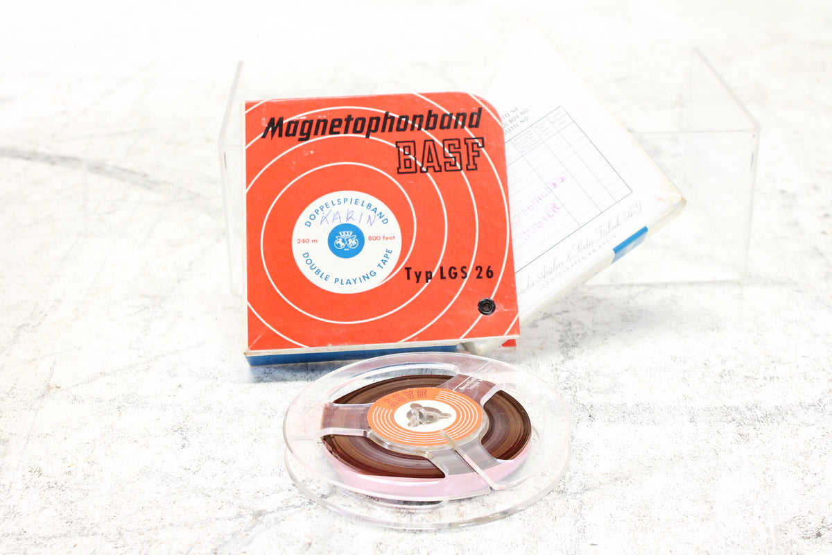 BASF Magnetophonband 1/4" spoelband 4" in doos LGS 26 GEBRUIKT