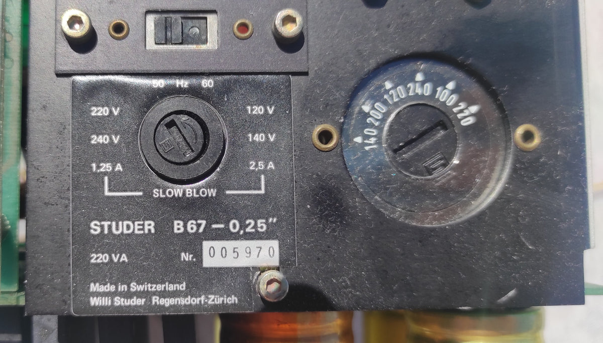 Studer ReVox B67 voedingstransformator niet getest #1