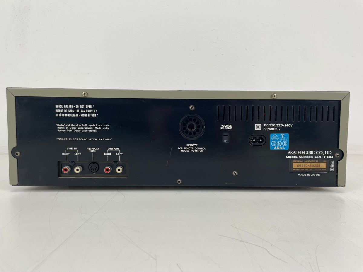 Akai - GX-F80 - Stereo Cassette Deck - GX-Head - 3-Head - Serviced