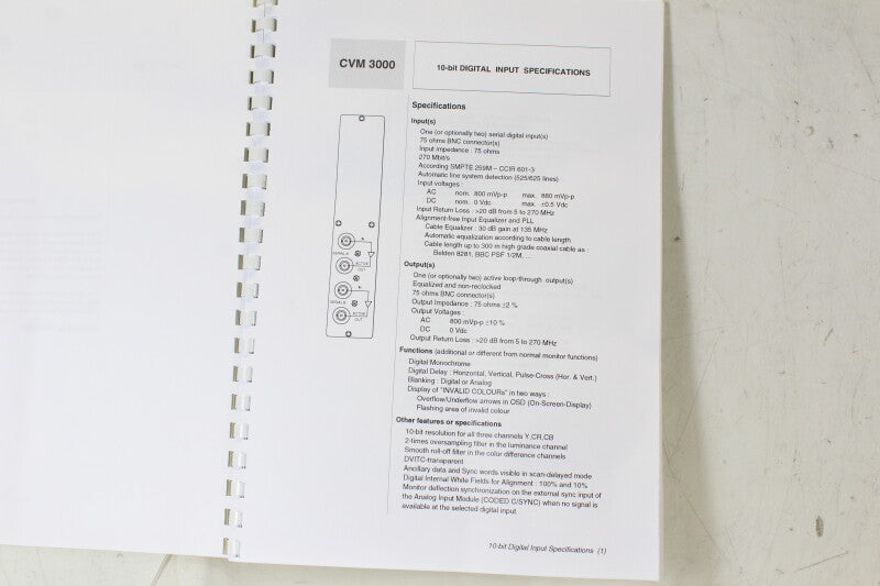 Barco CVM 3000 10-bit digitale ingang met handleiding
