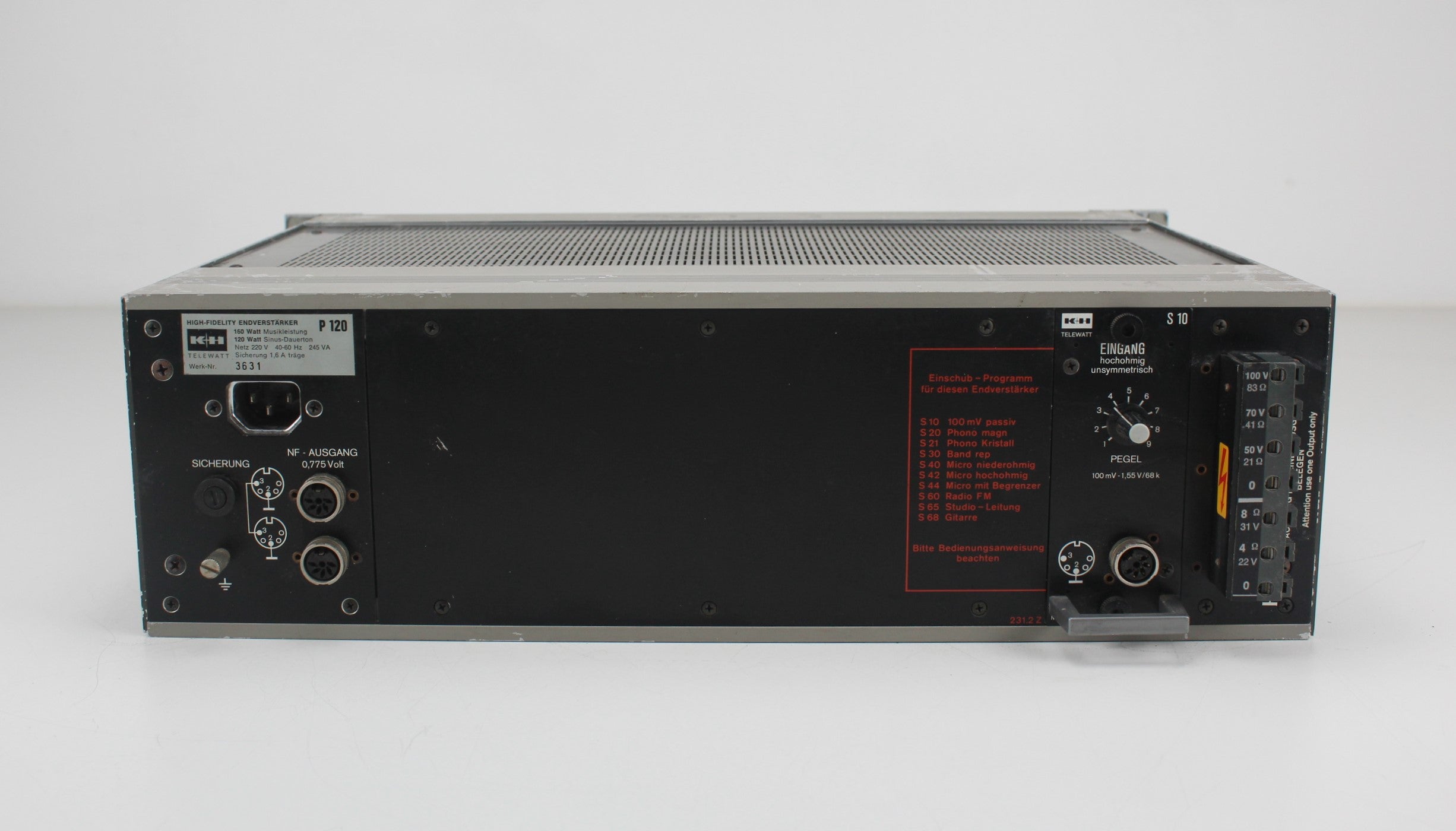 Klein & Hummel P 120 mono power amplifier