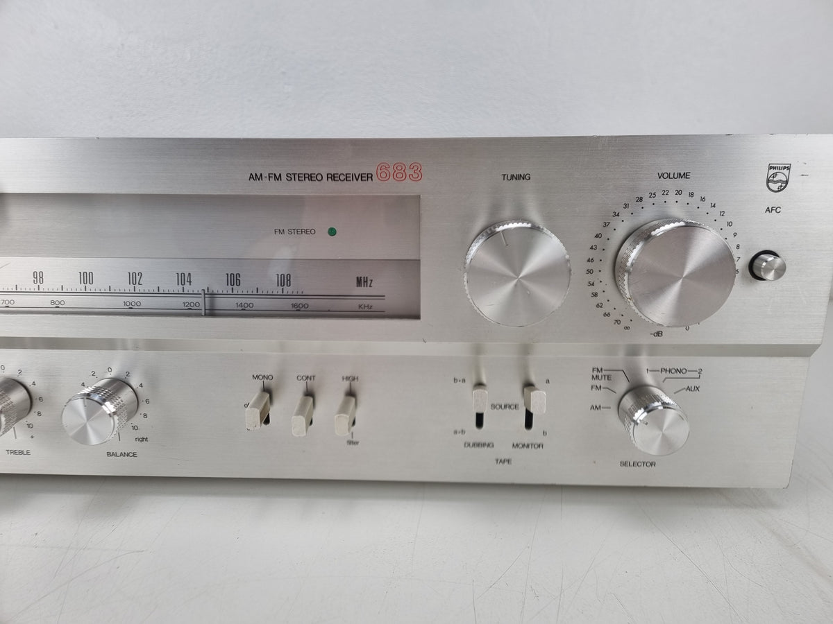 Philips AH-683- AM-FM STEREO RECEIVER- PotsCleaned - Replaced one switch - New lights