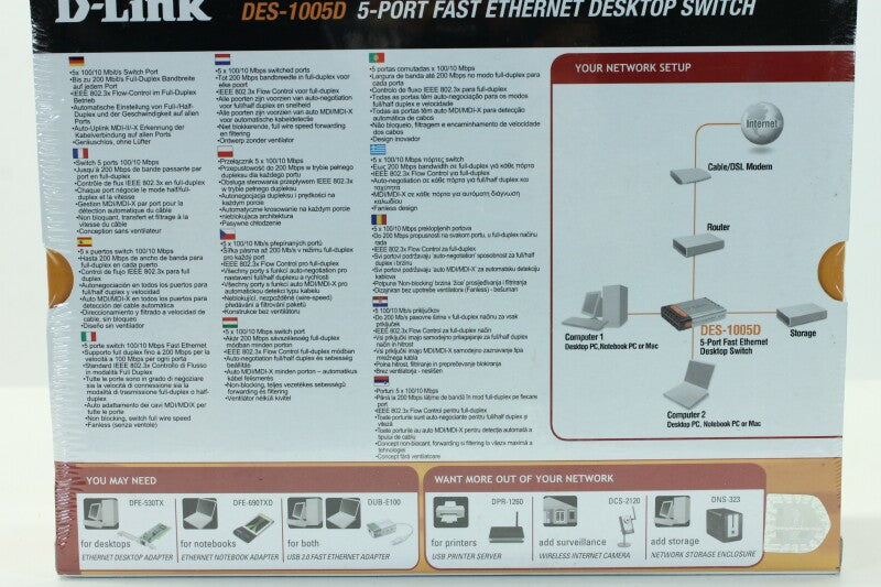 D-Link DES-1005D - 5-Poorts Fast Ethernet Desktop Switch NIEUW!