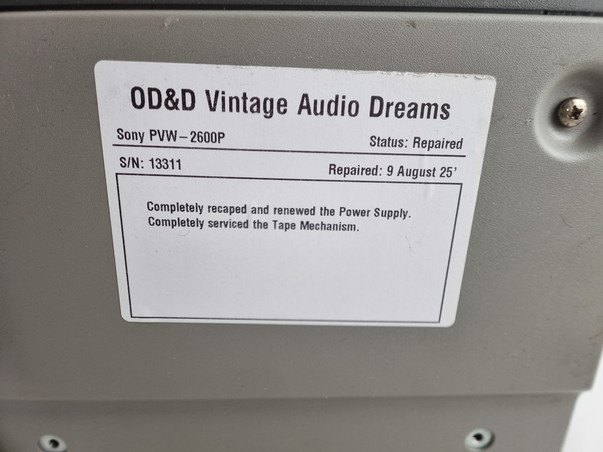 Sony PVW-2600P - BetacamSP videorecorder - Volledig gereviseerd en onderhouden