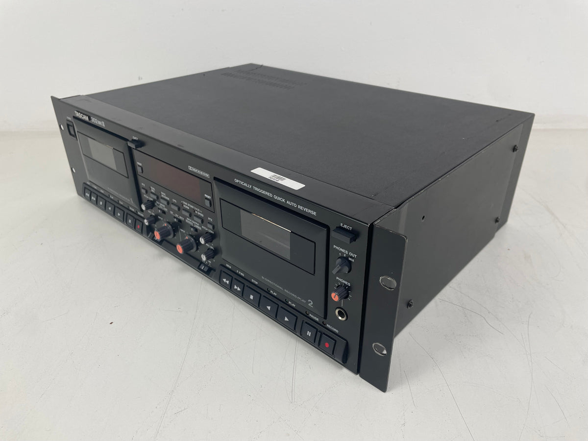 Tascam - 302 MK2 - Dubbel Cassettedeck - 2-Kops - Geregeld (Nieuwe Riemen) - 19" Rack