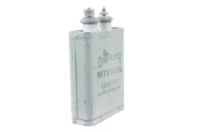 Dubilier Nitrogol Condensator 109 B47 1 MFD ± 20% 500 V gelijkstroom 85°C