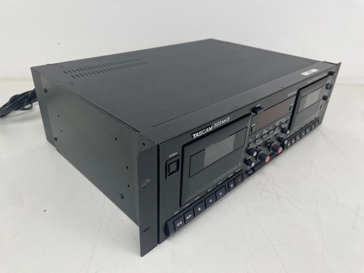 Tascam - 302 MK2 - Dubbel Cassettedeck - 2-Kops - Geregeld (Nieuwe Riemen) - 19" Rack