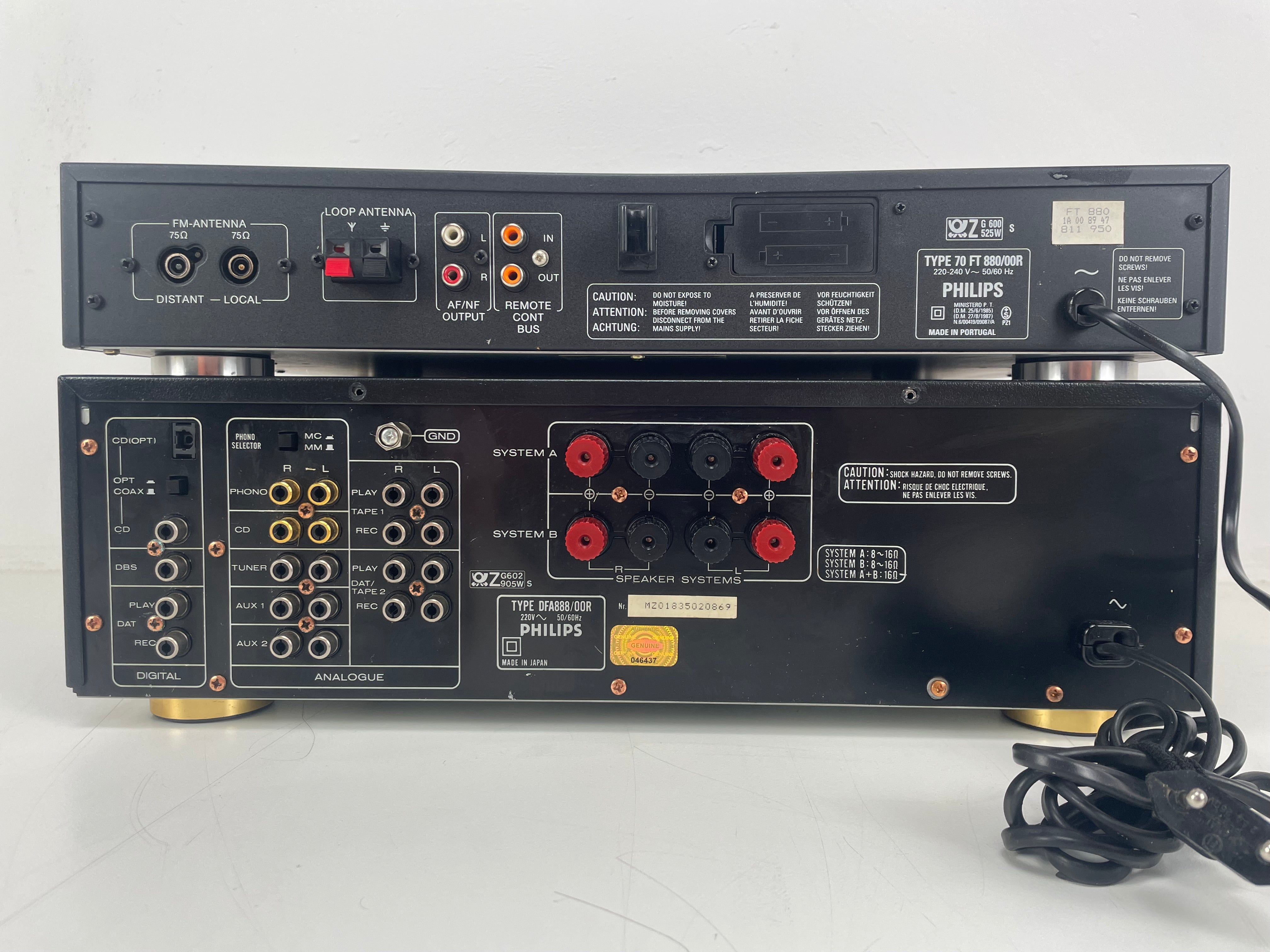 Philips - FT880 / DFA88 - Amplifier + Tuner Set