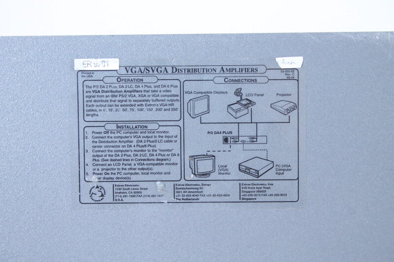 Extron Electronics P/2 DA 4 Plus VGA-splitter