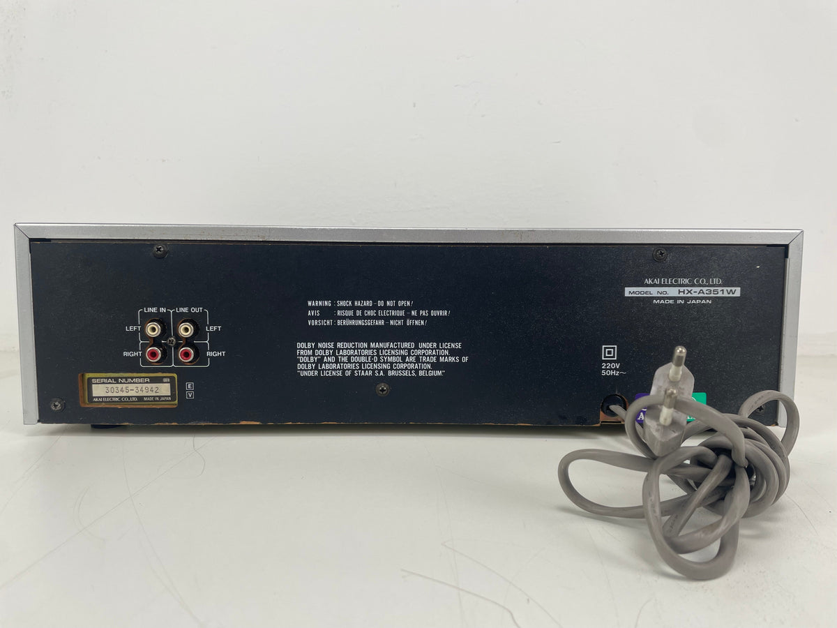 Akai - HX-A351W - Dubbel Cassettedeck - Nieuwe Aandrijfriemen