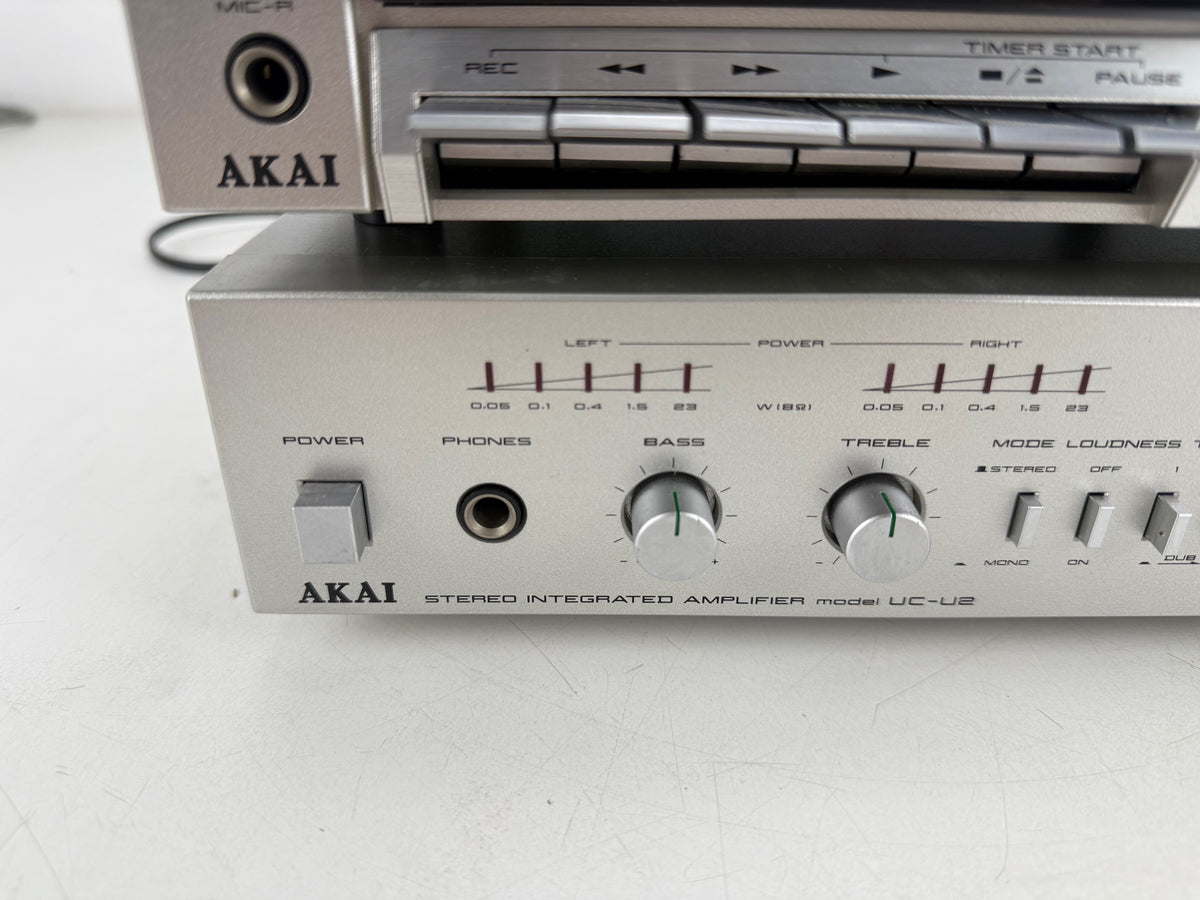 Akai UC-M2 Stereo Cassette Deck / UC-U2 Stereo Integrated Amplifier Set