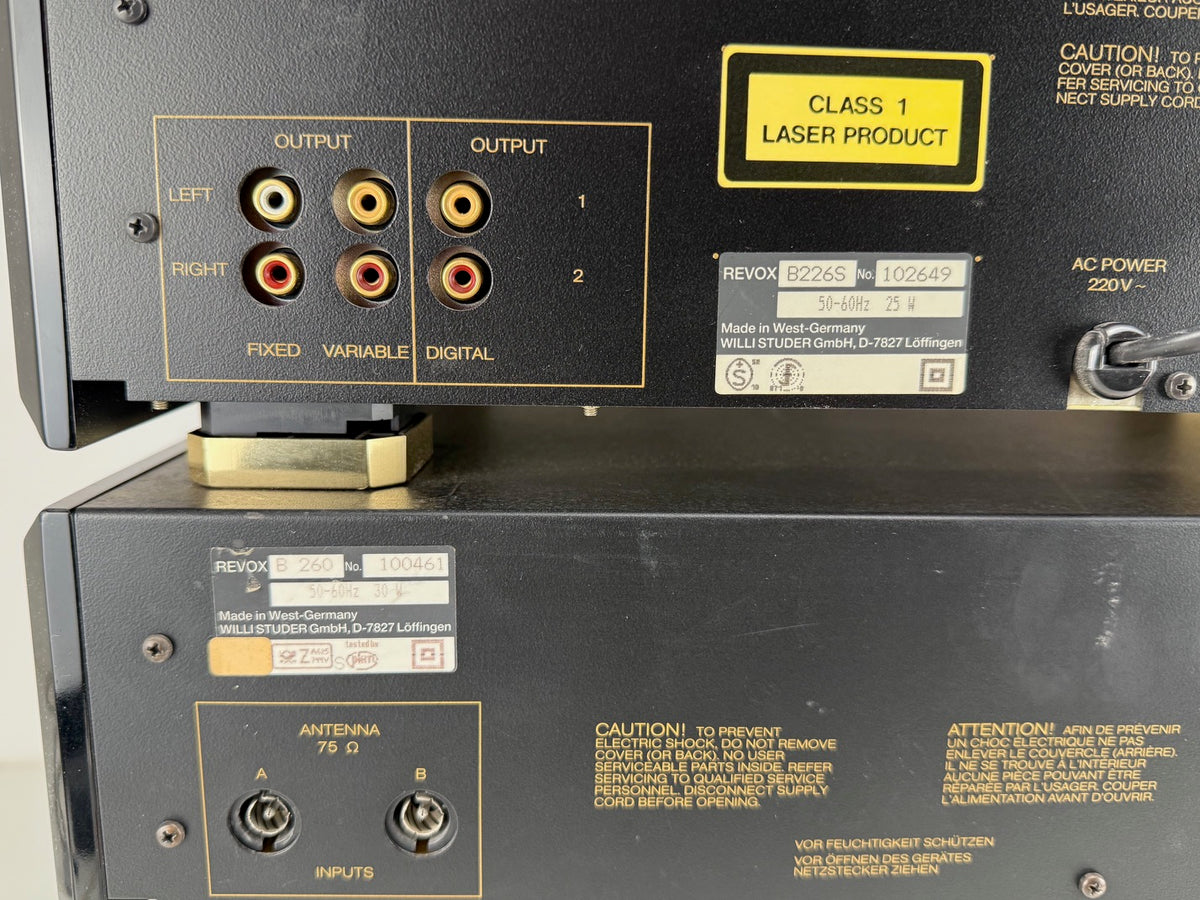 Studer Revox B-260S Tuner / B-215S Cassette deck / B-250S Amplifier / B-226S CD player - Full Set