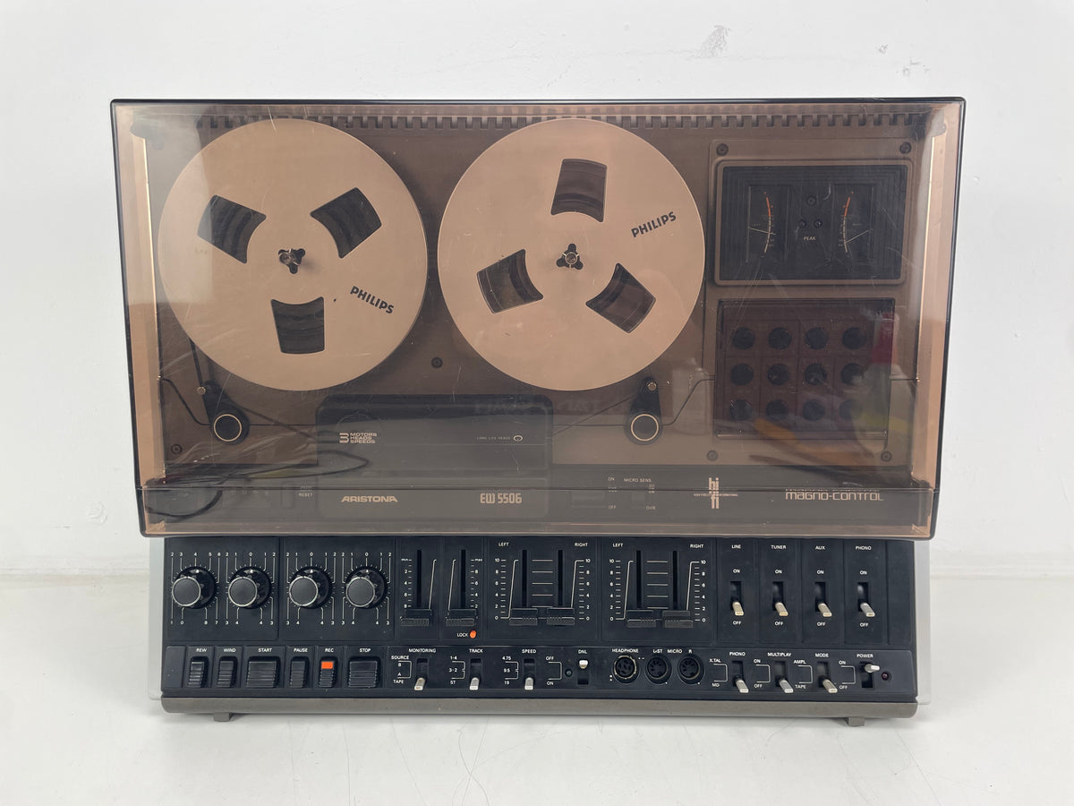Aristona EW5506 (Philips N4506) - 3-Kops Bandrecorder - Incl. Stofkap - Nieuwe Snaren