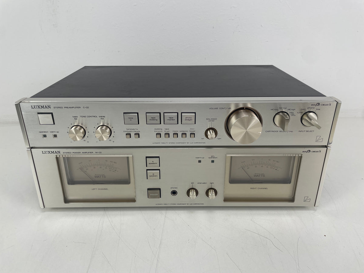 Luxman - C-02/M-02 - Power/Pre-Amplifier Set - Serviced (Repaired)